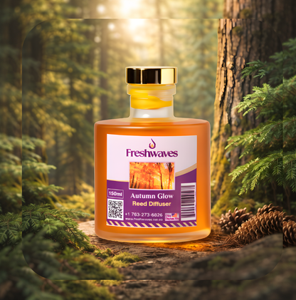 Freshwaves Autumn Glow Reed Diffuser 150ml – Best Reed Diffusers with Elegant Sticks for Home