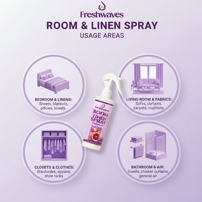 Freshwaves Blood Orange Room & Linen Spray 8.8oz – White Trigger Diffuser Spray Bottle