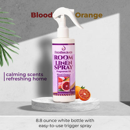 Freshwaves Blood Orange Room & Linen Spray 8.8oz – White Trigger Diffuser Spray Bottle