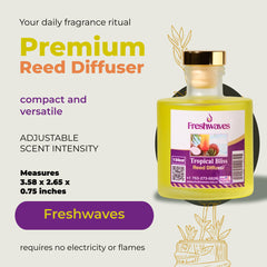 Freshwaves Tropical Bliss Reed Diffuser 150ml – Best Reed Diffusers with Elegant Reed Sticks