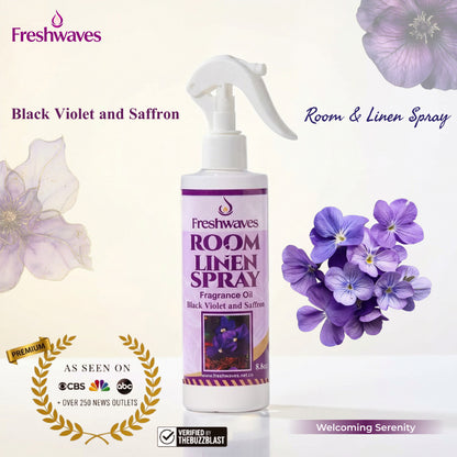 Freshwaves Black Violet & Saffron Room Linen Spray – Diffuser Spray Bottle, Room Spray Diffuser