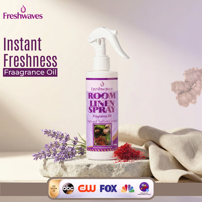 Freshwaves Ginger & Saffron Citronella Room & Linen Spray 8.8oz – Diffuser Spray Bottle