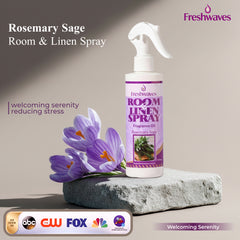 Freshwaves Rosemary Sage Room & Linen Spray 8.8oz – White Trigger Diffuser Spray Bottle