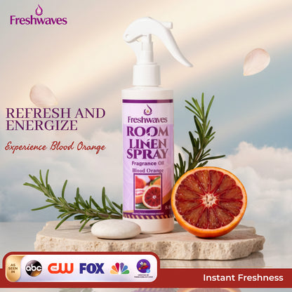 Freshwaves Blood Orange Room & Linen Spray 8.8oz – White Trigger Diffuser Spray Bottle