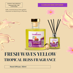 Freshwaves Tropical Bliss Reed Diffuser 150ml – Best Reed Diffusers with Elegant Reed Sticks