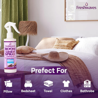 Freshwaves Caribbean Teakwood Room & Linen Spray 8.8oz – Luxury Diffuser Spray for Home