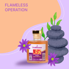 Freshwaves Amber Reed Diffuser 150ml – Luxury Reed Diffuser with Sticks | Best Reed Diffusers