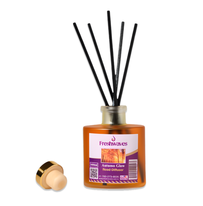 Freshwaves Autumn Glow Reed Diffuser 150ml – Best Reed Diffusers with Elegant Sticks for Home