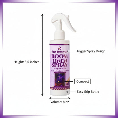Freshwaves Black Violet & Saffron Room Linen Spray – Diffuser Spray Bottle, Room Spray Diffuser