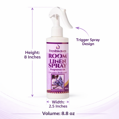 Freshwaves Lavender Driftwood Room & Linen Spray, 8.8oz Fragrance Oil Diffuser Spray Bottle
