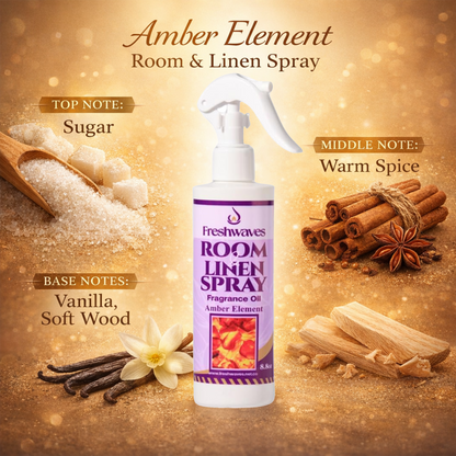 Freshwaves Amber Element Room & Linen Spray 8.8oz – White Trigger Diffuser Spray Bottle