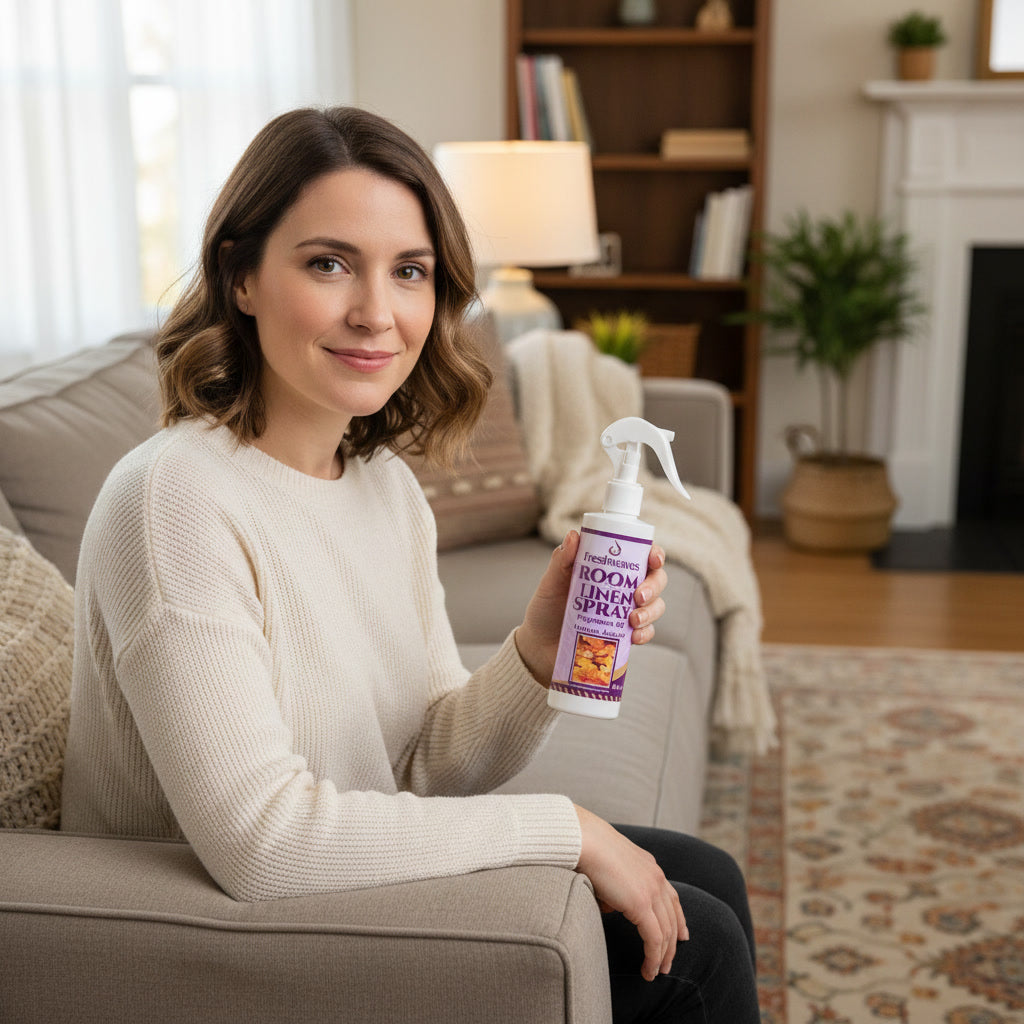 Freshwaves Autumn Accord Room & Linen Spray 8.8oz – White Trigger Diffuser Spray Bottle