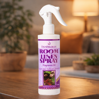 Freshwaves Ginger & Saffron Citronella Room & Linen Spray 8.8oz – Diffuser Spray Bottle