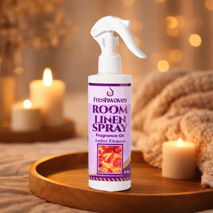 Freshwaves Amber Element Room & Linen Spray 8.8oz – White Trigger Diffuser Spray Bottle