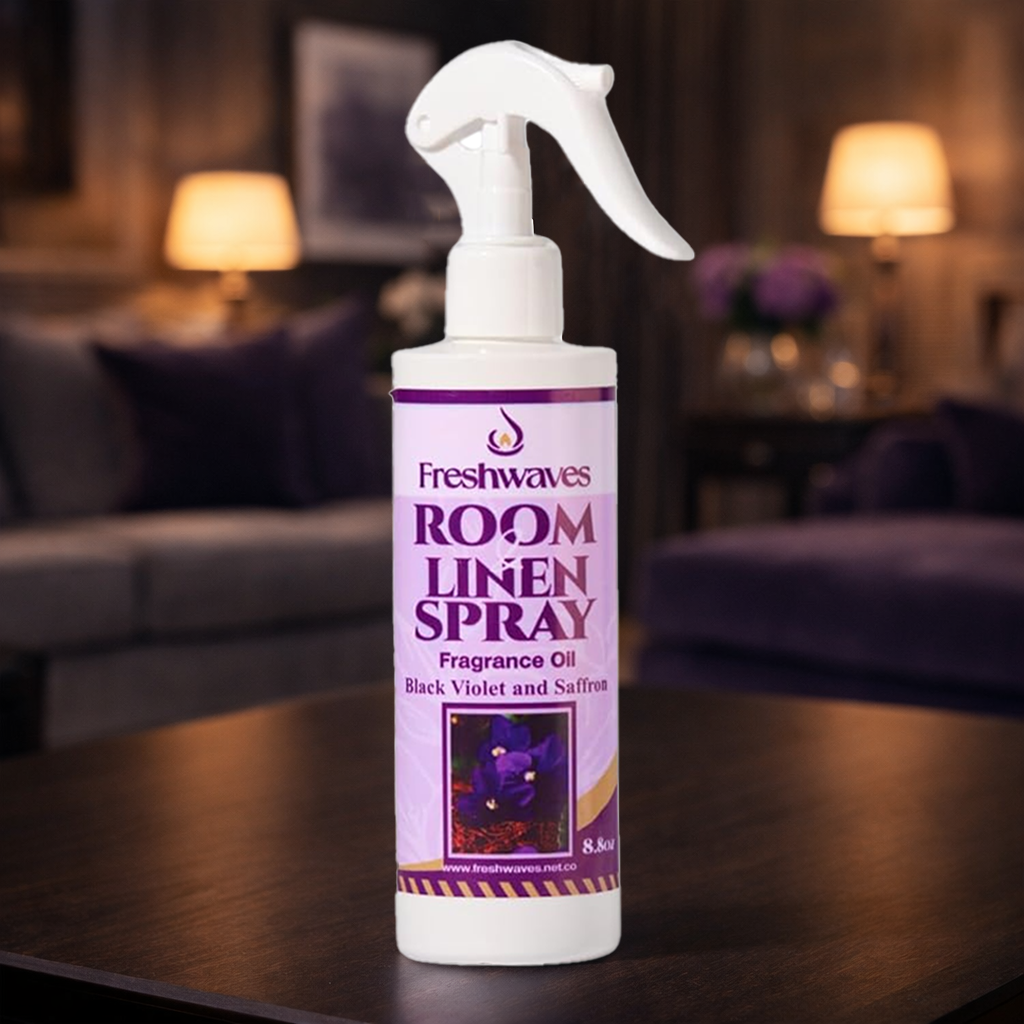 Freshwaves Black Violet & Saffron Room Linen Spray – Diffuser Spray Bottle, Room Spray Diffuser