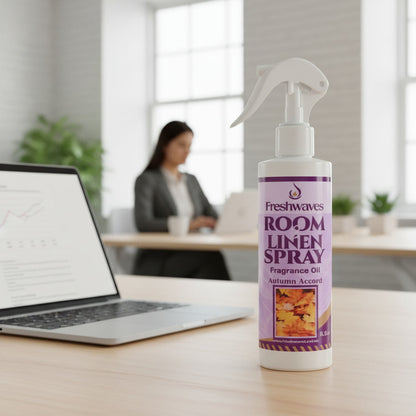 Freshwaves Autumn Accord Room & Linen Spray 8.8oz – White Trigger Diffuser Spray Bottle