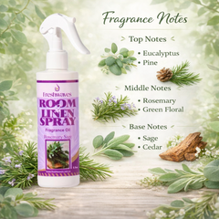 Freshwaves Rosemary Sage Room & Linen Spray 8.8oz – White Trigger Diffuser Spray Bottle